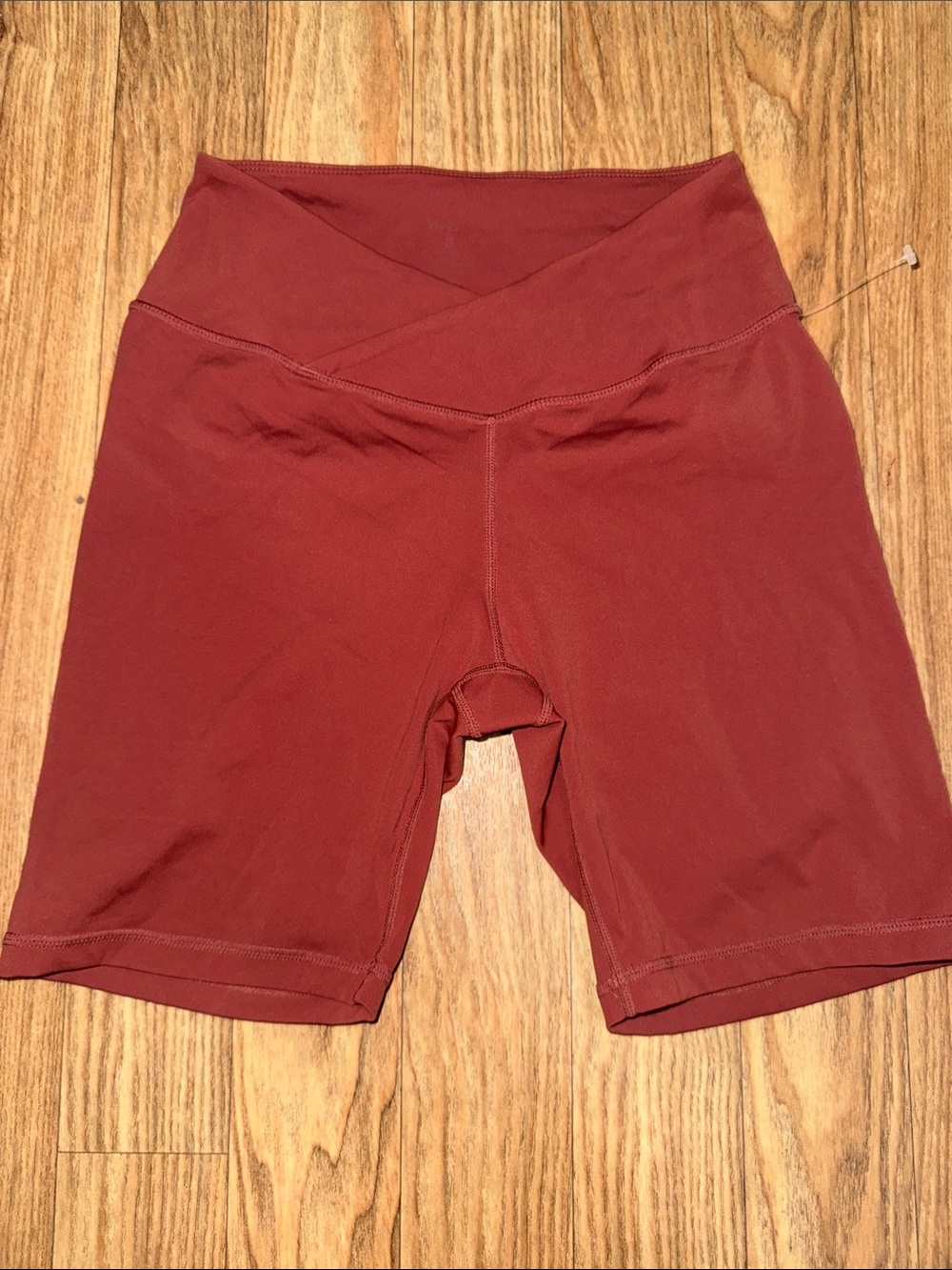 POPFLEX crisscross hourglass Bike Shorts in Rust